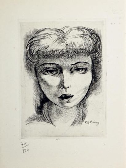 Moïse KISLING (1891-1953)
Portrait de femme.
Eau...
