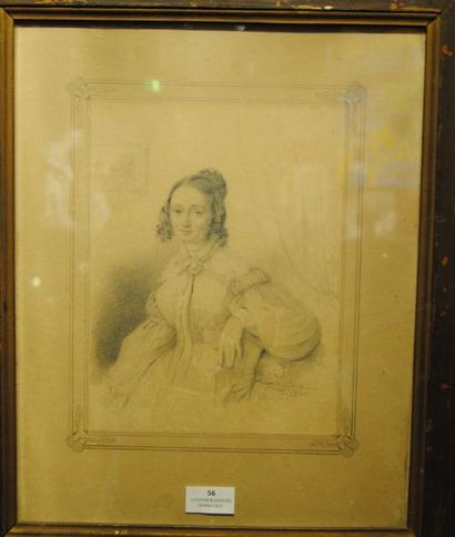 École du XIXe siècle
Jeune fille.
Crayon.
Monogrammé...