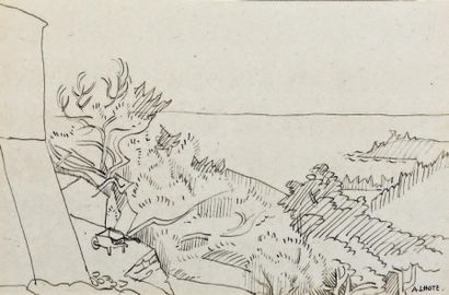 André LHOTE (1885-1962)
Paysage d'Espagne.
Plume,...