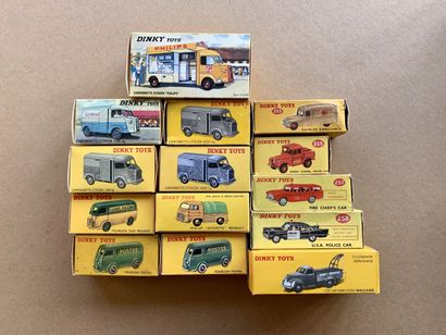 Lot 14 Dinky Toys Orignal Fourgons, dépaneuses......