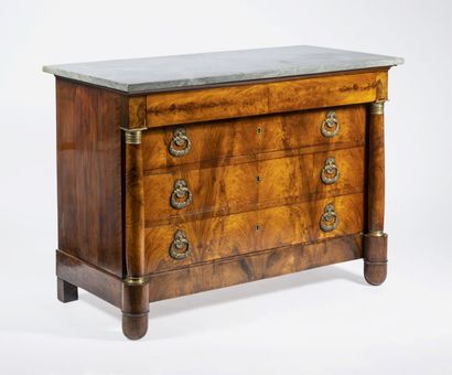 Commode XIXe siècle
En bois et placage d'acajou,...