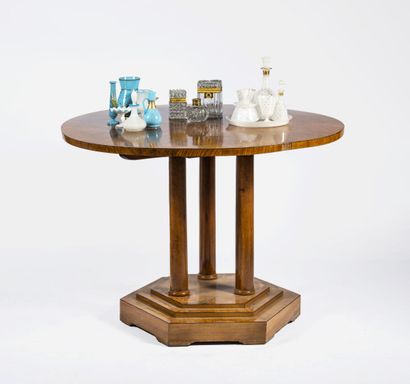 TRAVAIL BIEDERMEIER
Table haute circulaire
Marqueterie...