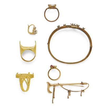 Lot d'or 

Comprenant quatre montures de...