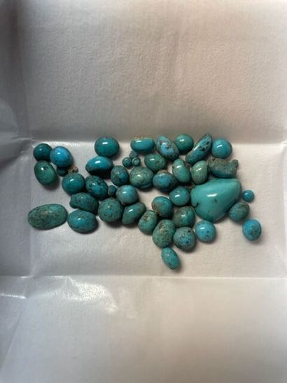 Lot de petites turquoises, poids brut total:...