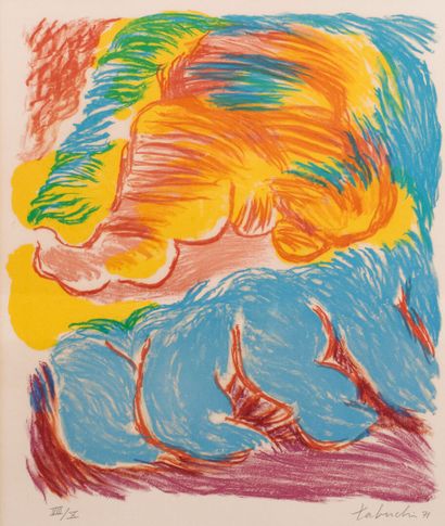 Yasse TABUCHI (1921-2009)
Ensemble de 5 lithographies,...