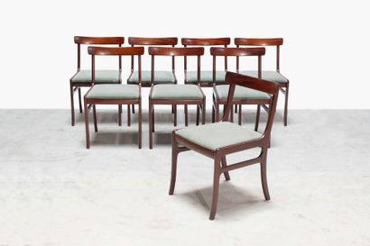 Ole WANSHER (1903-1985) 
Suite de 9 chaises,...