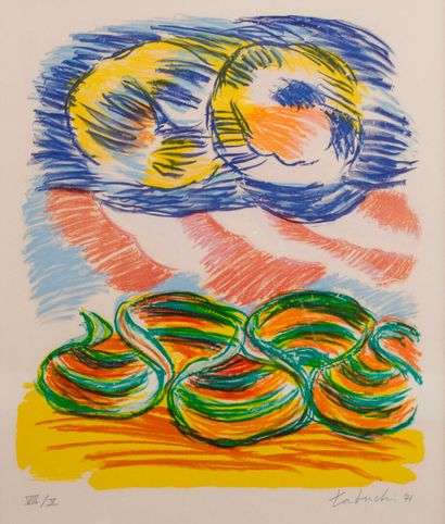 Yasse TABUCHI (1921-2009)
Ensemble de 5 lithographies,...