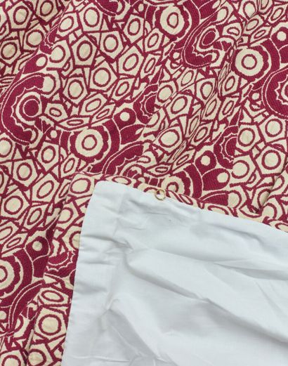 Pair of white cotton and linen curtains with...