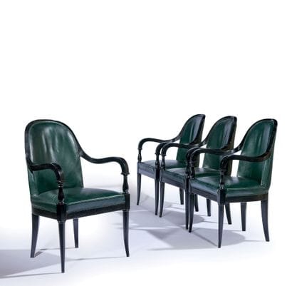 André ARBUS (1903-1969)
Four Bridge armchairs...