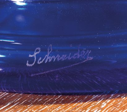 SCHNEIDER 
Large truncated cone-shaped glass...