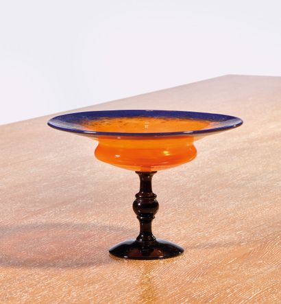 SCHNEIDER
Glass jewelry bowl 
Circular body...