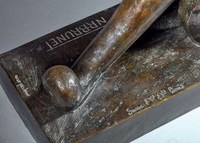 N.R BRUNET (20th century) 
Panther
Bronze...