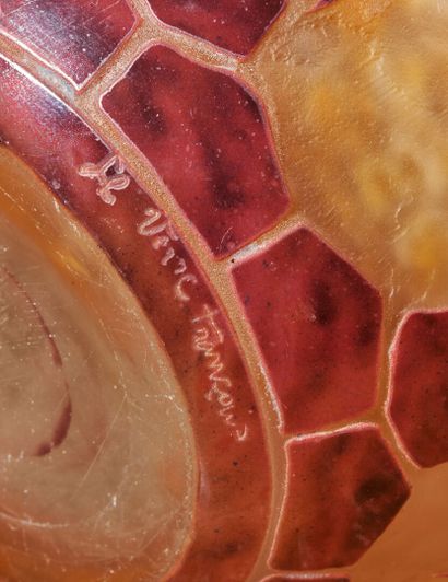 FRENCH GLASS
Epinettes vase, circa 1924-1927...
