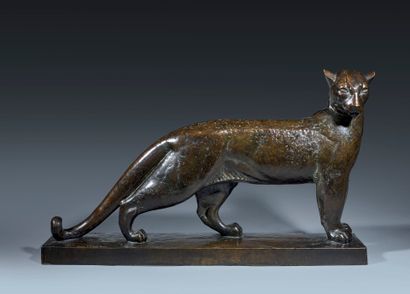 N.R BRUNET (20th century) 
Panther
Bronze...