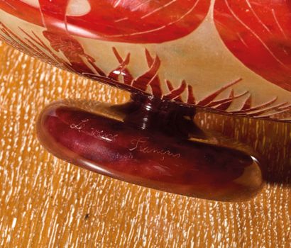 FRENCH GLASS
Coprins model bowl, circa 1920s
Circular...