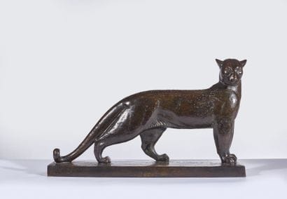 N.R BRUNET (20th century) 
Panther
Bronze...
