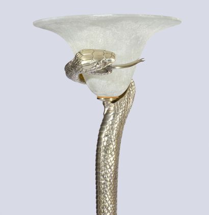 Edgar BRANDT (1880-1960), after
Silver-patinated...