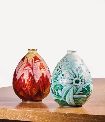 Camille FAURE (1874-1956)
Enameled copper...
