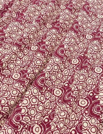 Pair of white cotton and linen curtains with...