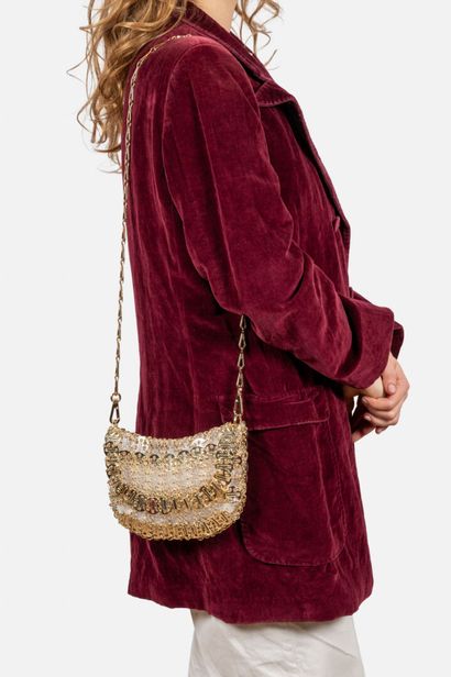 PACO RABANNE 
Clutch bag in alternating metal...