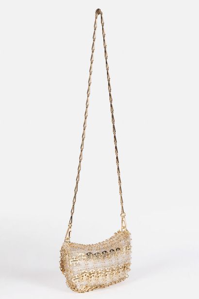 PACO RABANNE 
Clutch bag in alternating metal...