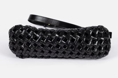 BOTTEGA VENETA 
Black lambskin woven mesh...