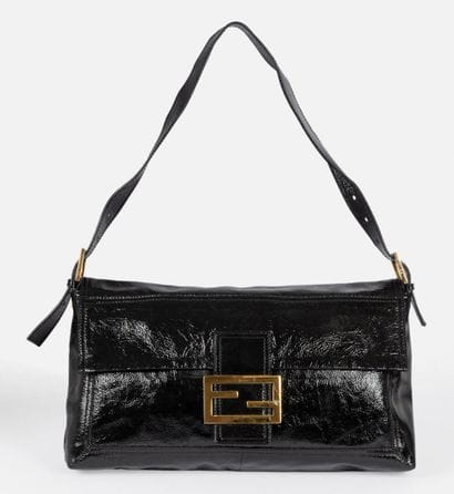 FENDI
Oversized baguette in black patent...