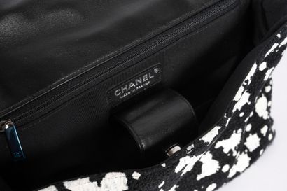 CHANEL 
30cm flap bag in black jersey printed...