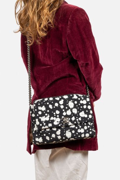 CHANEL 
30cm flap bag in black jersey printed...