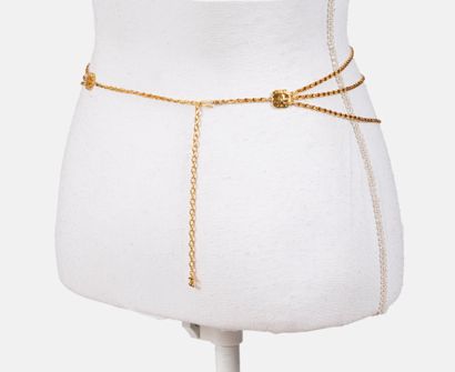 CHANEL BY KARL LAGERFELD
Three-row gold metal...
