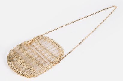 PACO RABANNE 
Clutch bag in alternating metal...