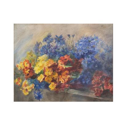 Blanche ODIN (1965-1957), attribué à 
Giroflées...