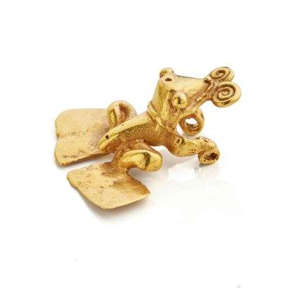 Pendentif zoomorphe en or 18K (750), Culture...