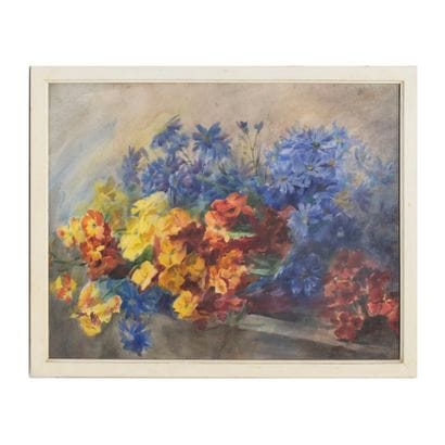Blanche ODIN (1965-1957), attribué à 
Giroflées...