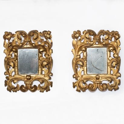 Paire de petits miroirs, Italie XIXe siècle
En...