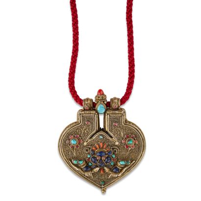 Boîte de reliquaire en argent, Tibet XIX...