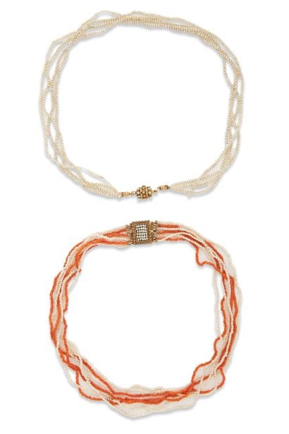Collier perles de culture,
A deux rangs de...