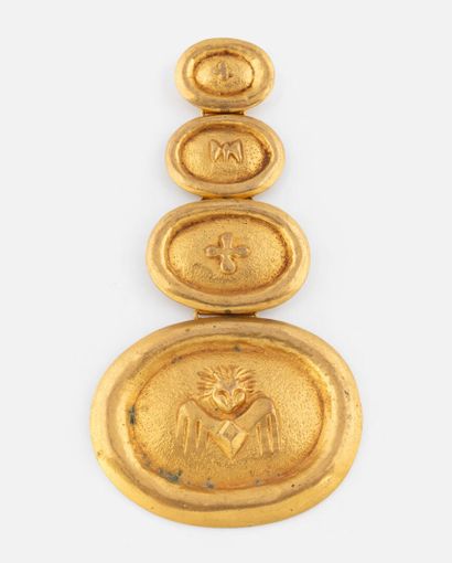 Line VAUTRIN (1913-1997)
Pendentif en bronze...