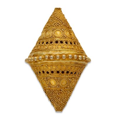 Perle en vermeil, Fulani, Mali, 
En argent...