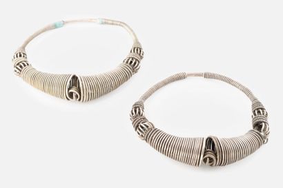 Deux colliers en argent, Kutch Rabari, Gujarat,...