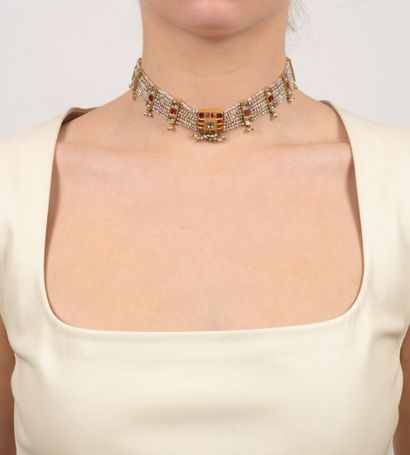 Collier en or et perles de semence Inde,...