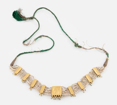 Collier en or et perles de semence Inde,...