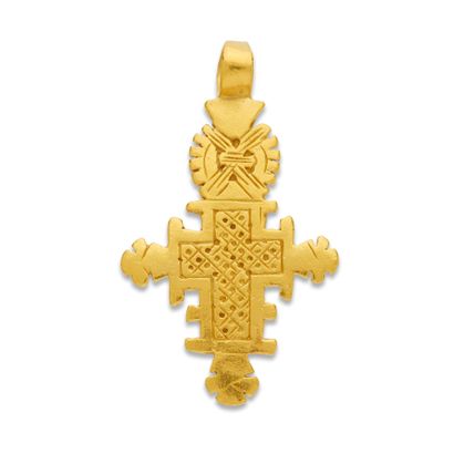 Pendentif copte en or, Falasha, Ethiopie,...