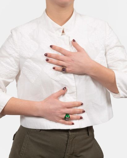 Ensemble de deux bagues comprenant : 
-Une...