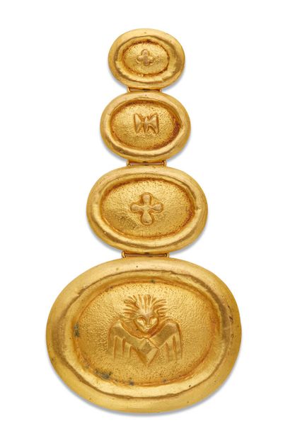Line VAUTRIN (1913-1997)
Pendentif en bronze...