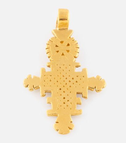 Pendentif copte en or, Falasha, Ethiopie,...