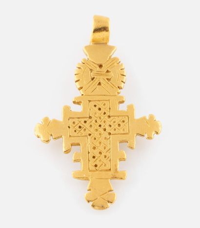 Pendentif copte en or, Falasha, Ethiopie,...