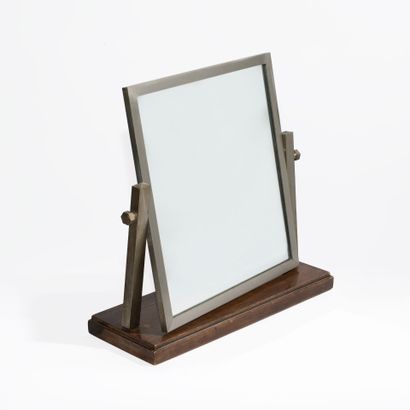 Miroir de table pivotant en métal et bois,...