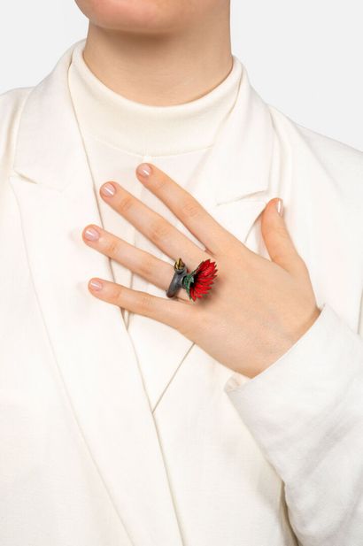 HeeJoo KIM (XXIe SIECLE)
Bague argent, cuir...