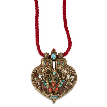 Boîte de reliquaire en argent, Tibet XIX...